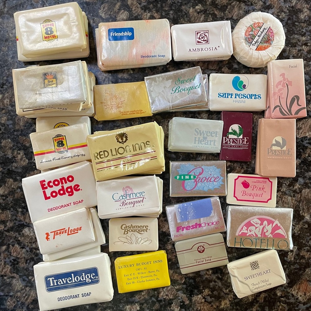 Vintage Lot of 51 hotel motel soap bars guest‎ travel soaps mixed brands